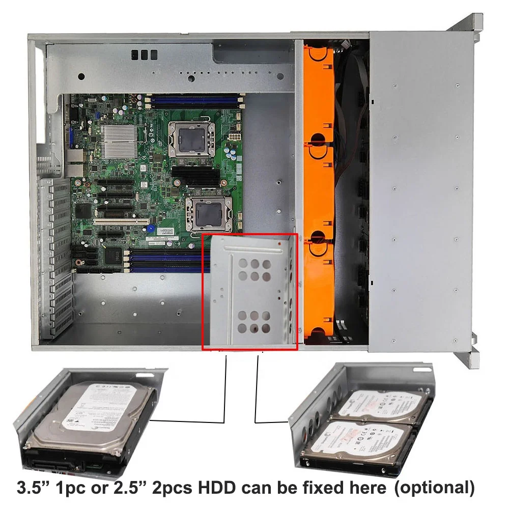 4U Rackmount Server case with 24+1 Hot-Swappable SATA/SAS Drive Bay, PCI Slots 11pcs