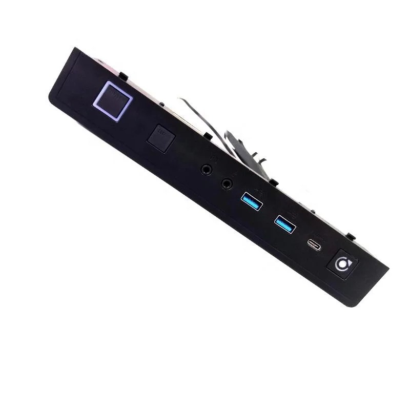 PC Case Front Panel Dual USB 3.0 port+Type c+Power Switch+Reset Switch+LED+Audio I/O Mount Board with Plastic Case Bracket