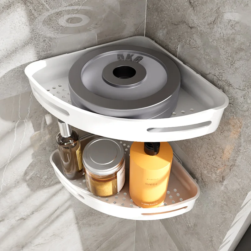 No Drilling Wall Mount Corner Shower Caddy Shelf Bathroom Shelves