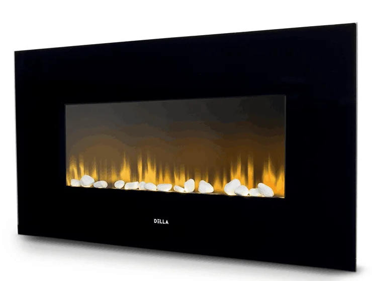 37 inch  Electric Fireplace Flat Glass Frame Wall Mounted  Electric Heater