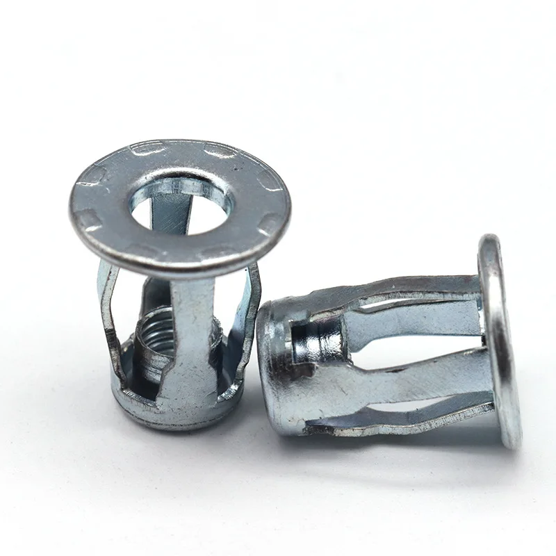 M6 Steel Fasteners steel  flat head slotted body Threaded Inserts Blind Jack Nut for Hollow Wall Sleeve