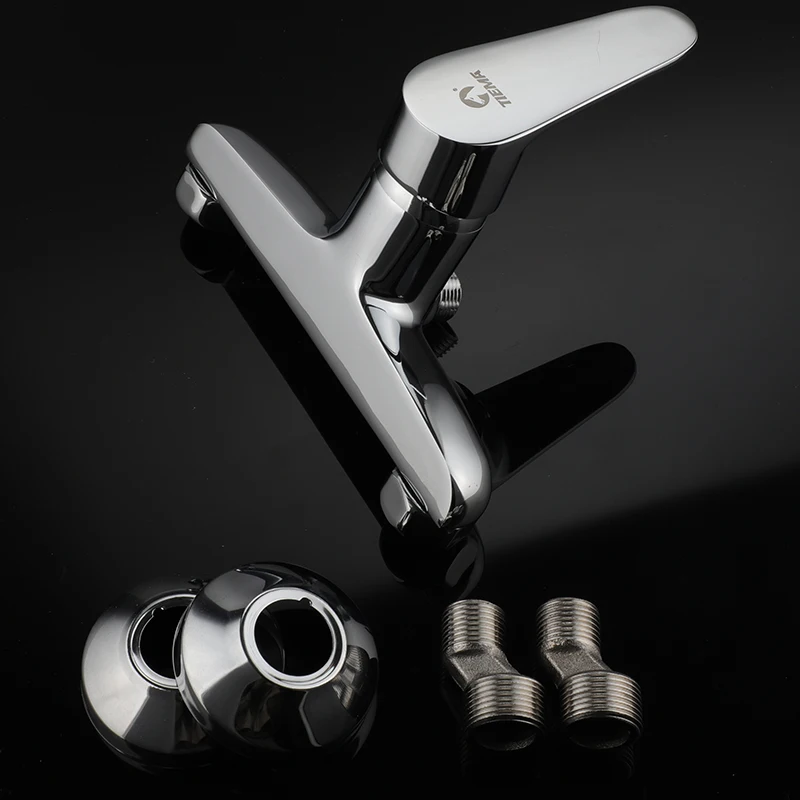 Economic Chrome Single Handle Bathroom Unique Design Wall Mounted Shower Bath & Shower Faucets