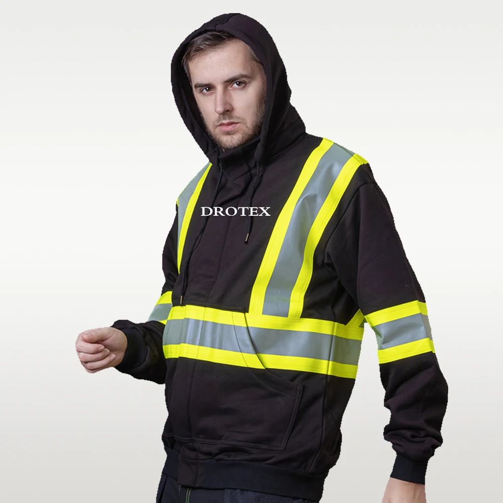 Casual Fire Fighting Electrical Work Clothes Cotton Nylon Work Wear Reflective Safety Fire Resistant Hoodie
