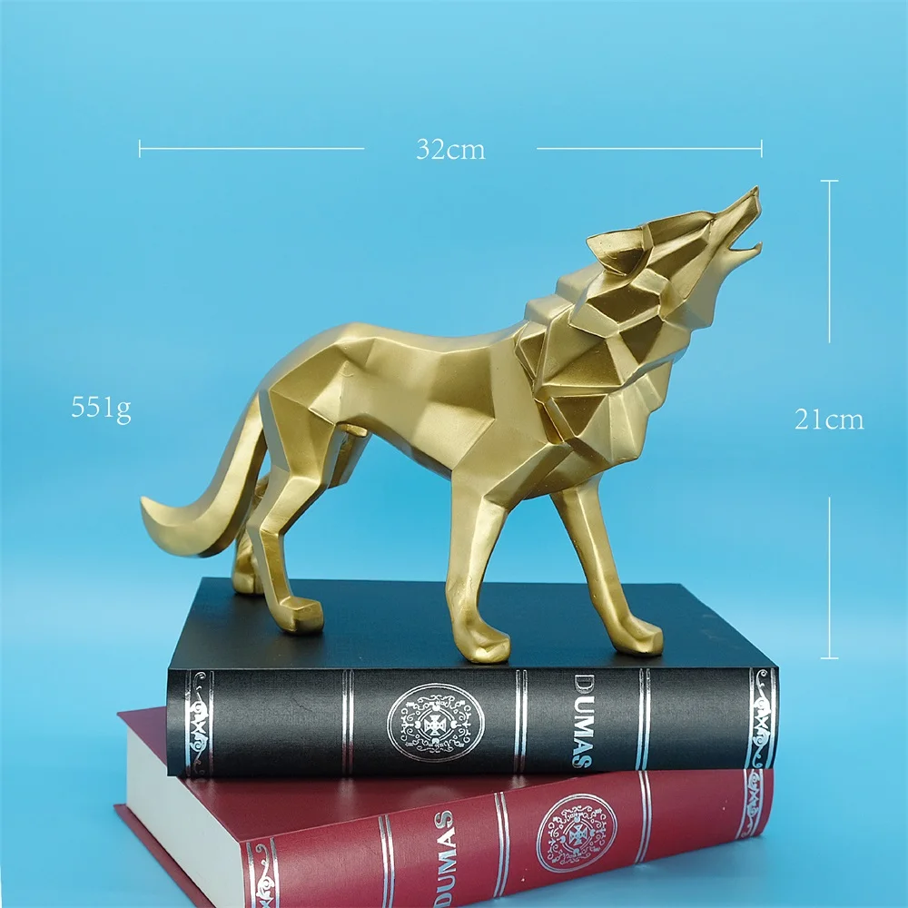 2022 Hot Resin Wolf Statue Interior Animal Decoration Item Luxury Handmade Art Craft