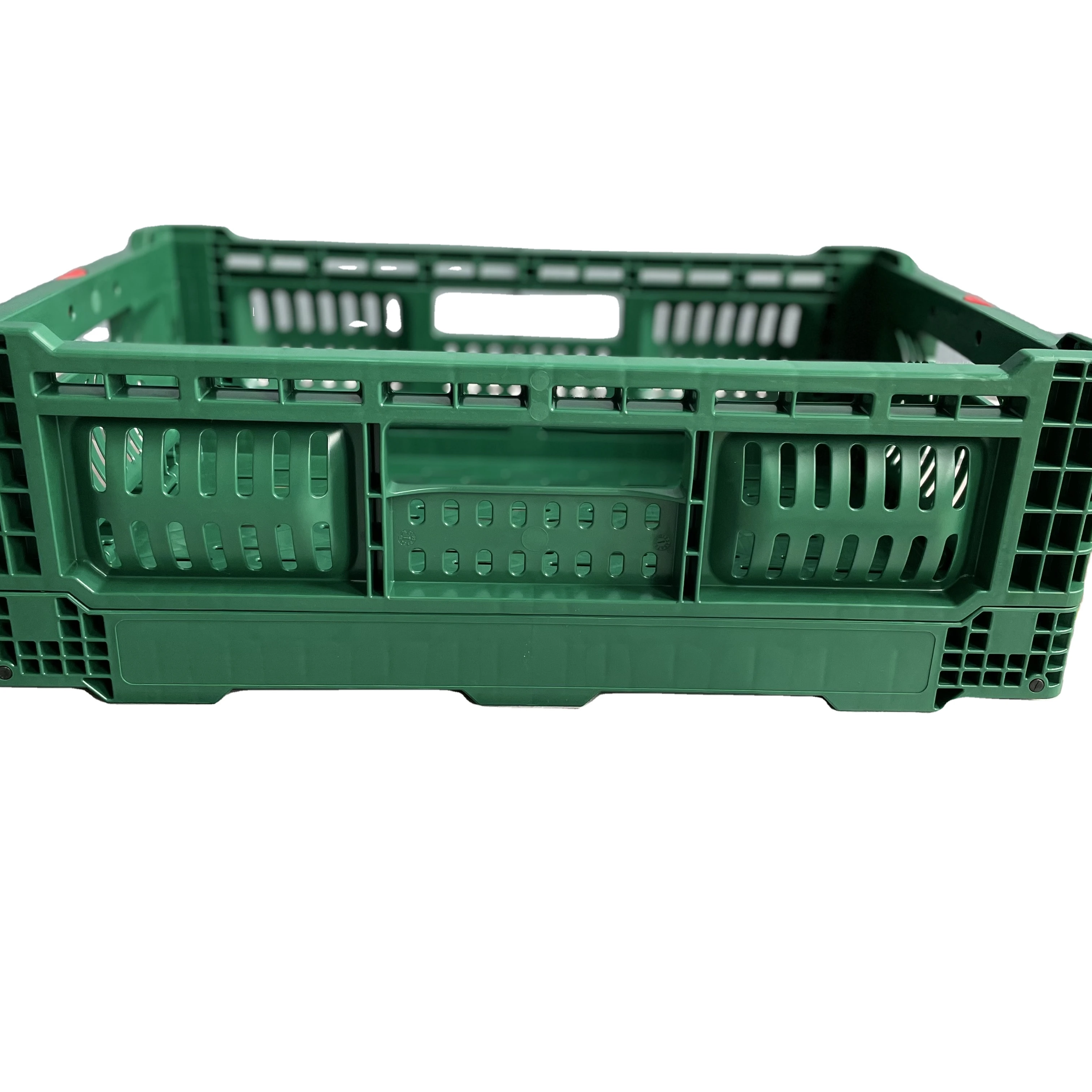 500x330x170 mm mesh wall reusable and collapsible plastic folding box crate for fruit and vegetable storage