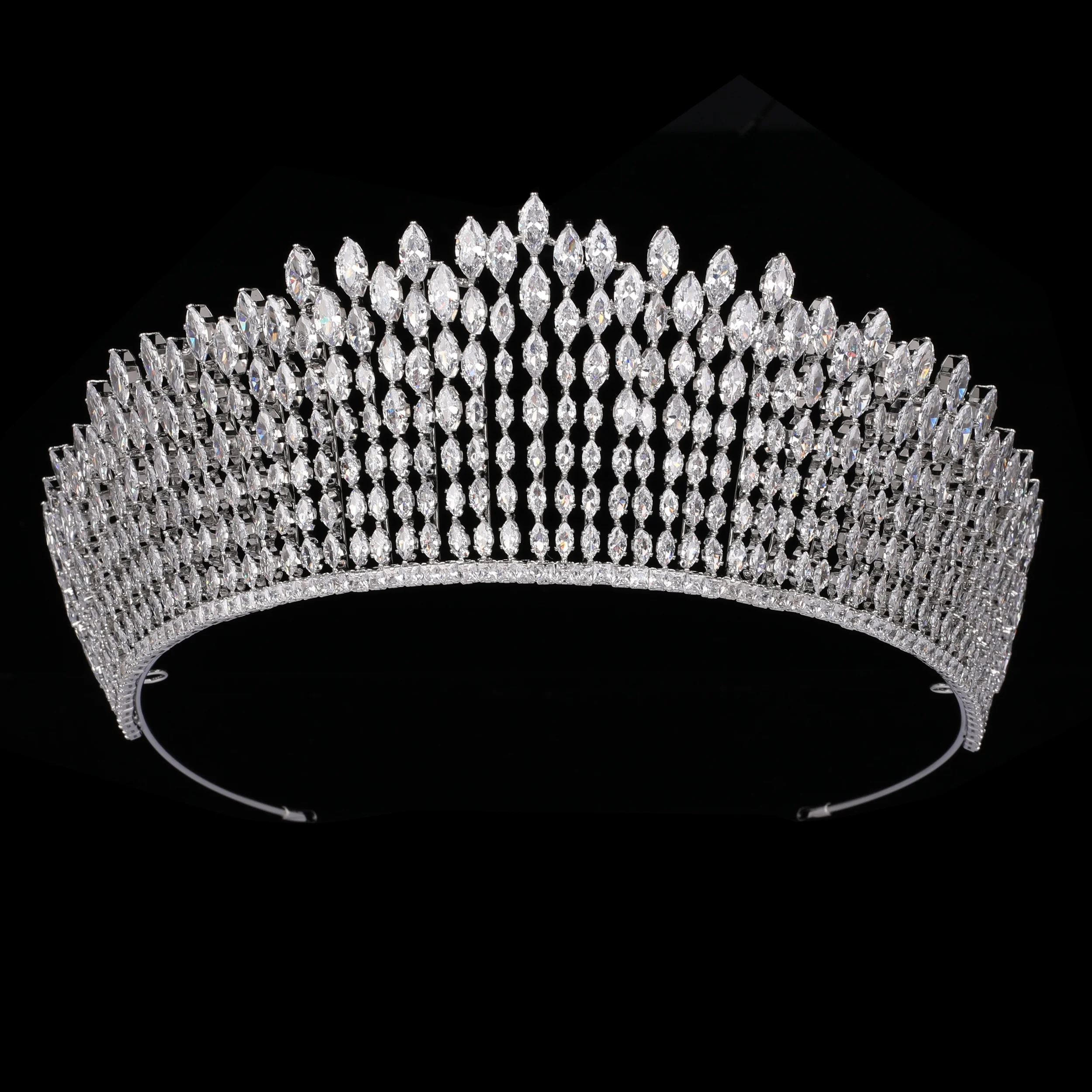 Echsio Women Tiara Rhinestone Crystal Crown Wholesale Wedding Bridal Jewelry Hair accessories For Queen Guaranteed Crown BC6066