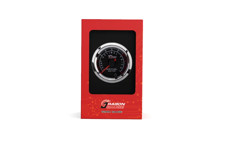 DRAGON GAUGE 52mm 7 color Pointer Stepper Motor 20:1~10:1 Narrow band Auto Air Fuel Ratio Gauge Meter for Car (5048)