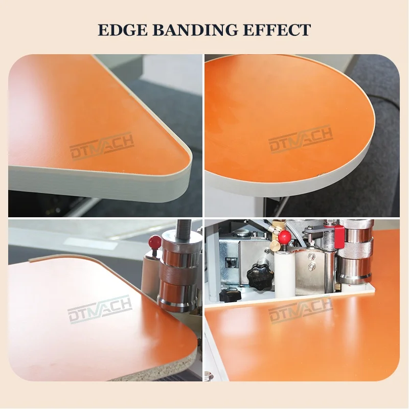 DTMACH semi automatic pvc chipboard edge banding machine round automatic single sided edge banding machine