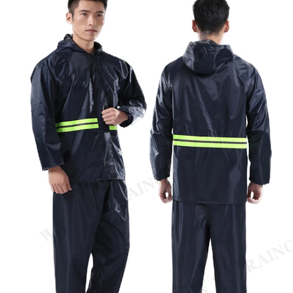 Lightweight Foldable Windproof Reflective Motorcycle Rainsuit Jas hujan Waterproof Split Raincoat Suit Cycling Motorbike Jacket