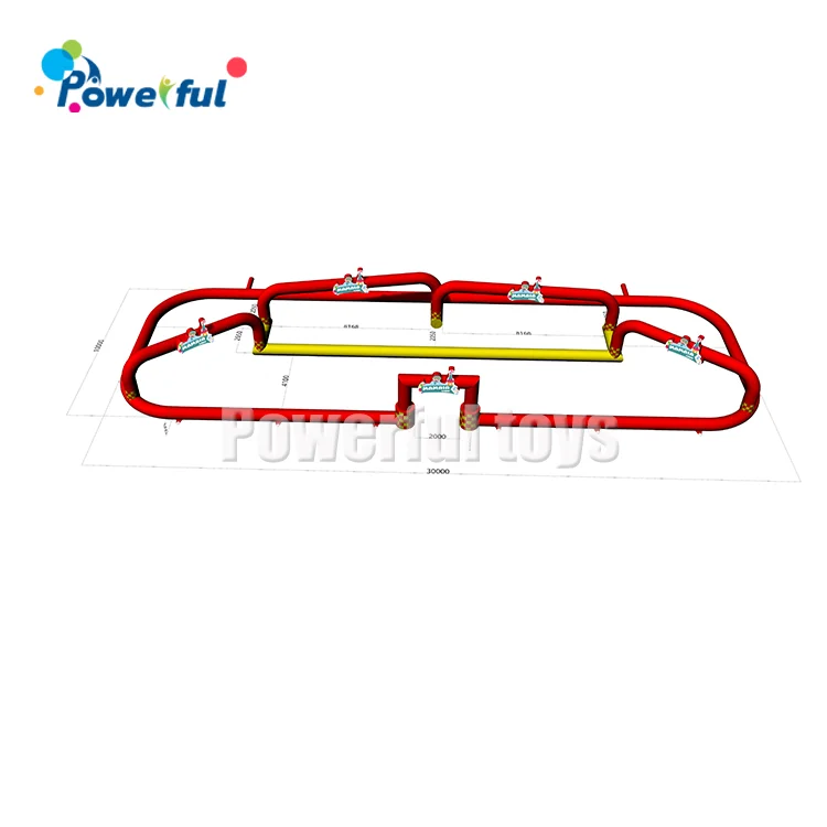 High quality PVC material inflatable race car track bumper track sport game track  barrier for sale