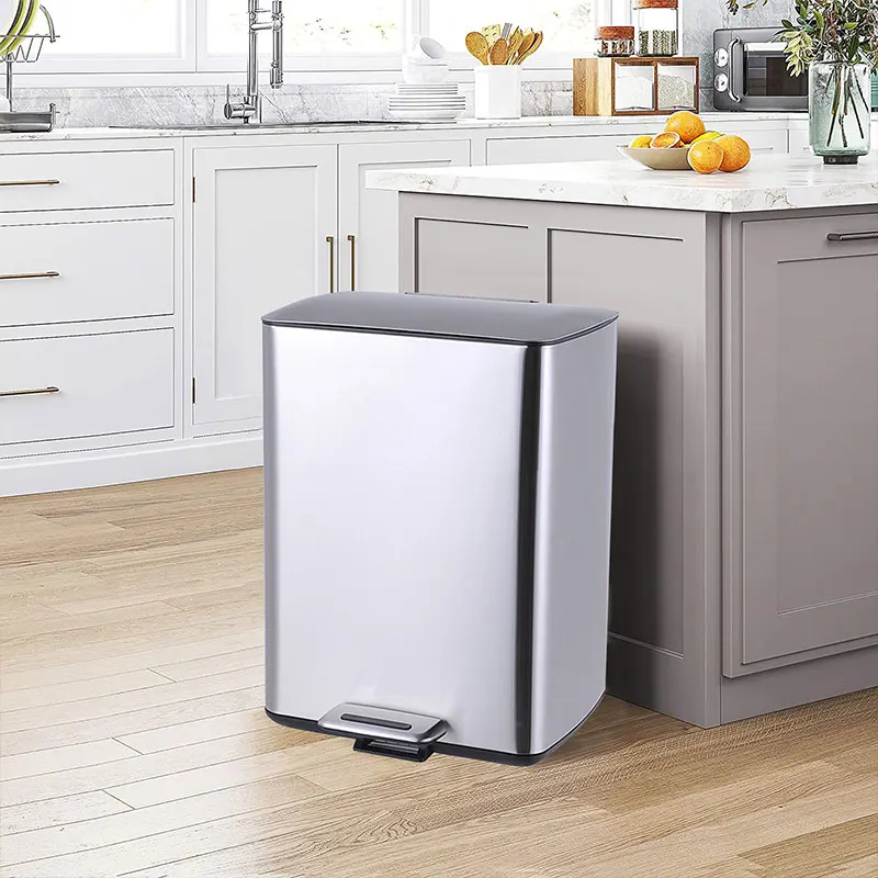 New Design Dustbin 20/30/40/60L Trash Can Office Household Rectangular Waste Bins For Home