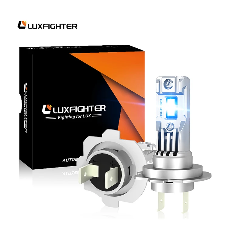 LUXFIGHTER Factory Wholesale Auto Led Headlight Bulb 1:1 Mini Size Led Car Headlight H7