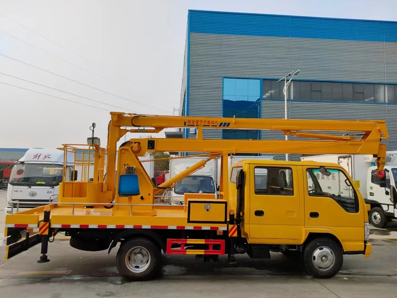 Isuzu 14-meter lifting telescopic boom aerial work truck is suitable for fire rescue power maintenance industrial installation