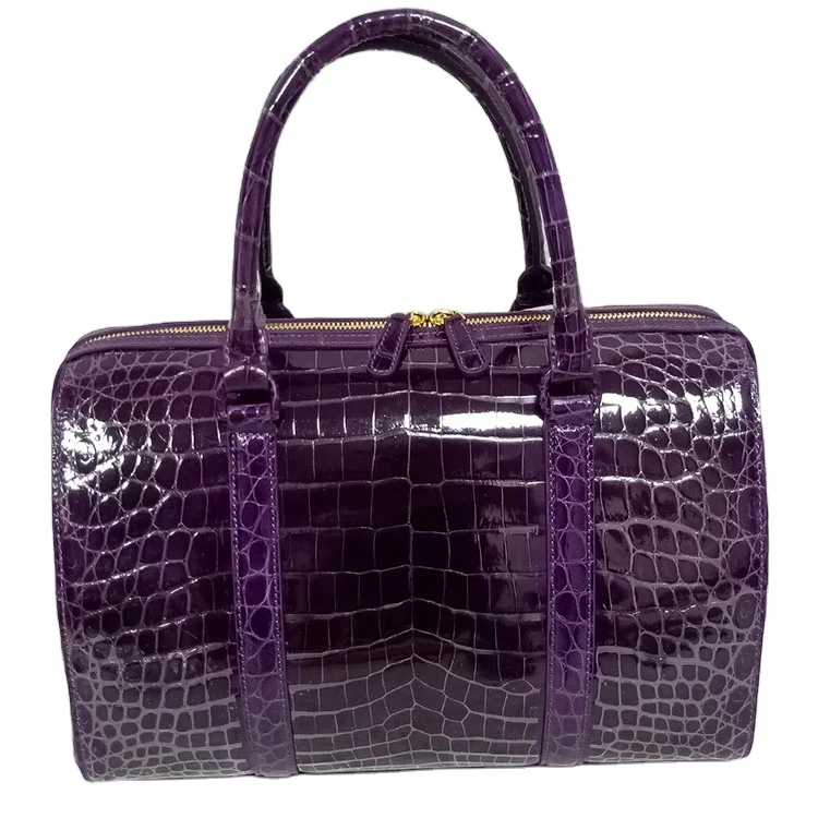 Exotic high quality genuine crocodile skin leather handbag