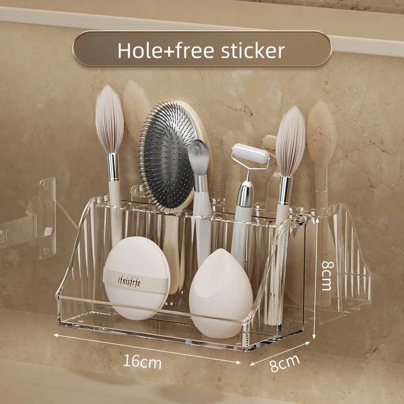 Clear Acrylic Cabinet Organizers Wall Mounted Shelf Bathroom Storage Holders Racks