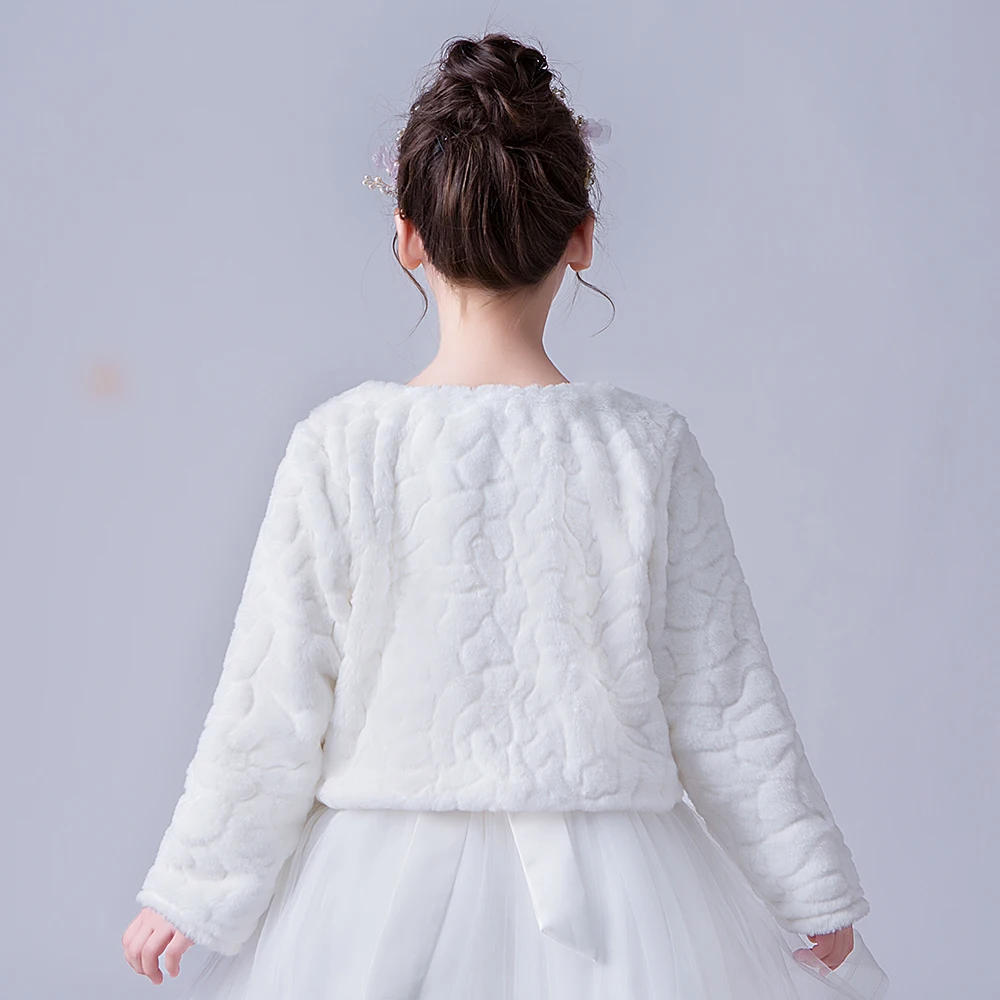DMFGD Girl Children Shawl For Winter Long Sleeves Fashion Cloak Wholesale Fur Jacket Shrug Accessories Princess Cape