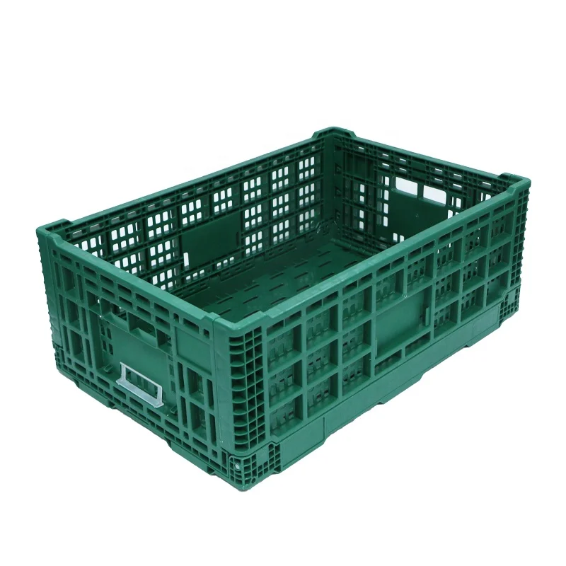 Agricultural harvesting using PP stackable space saving Ventilated Folding Plastic Box / crate for leafy produce / tomatoes