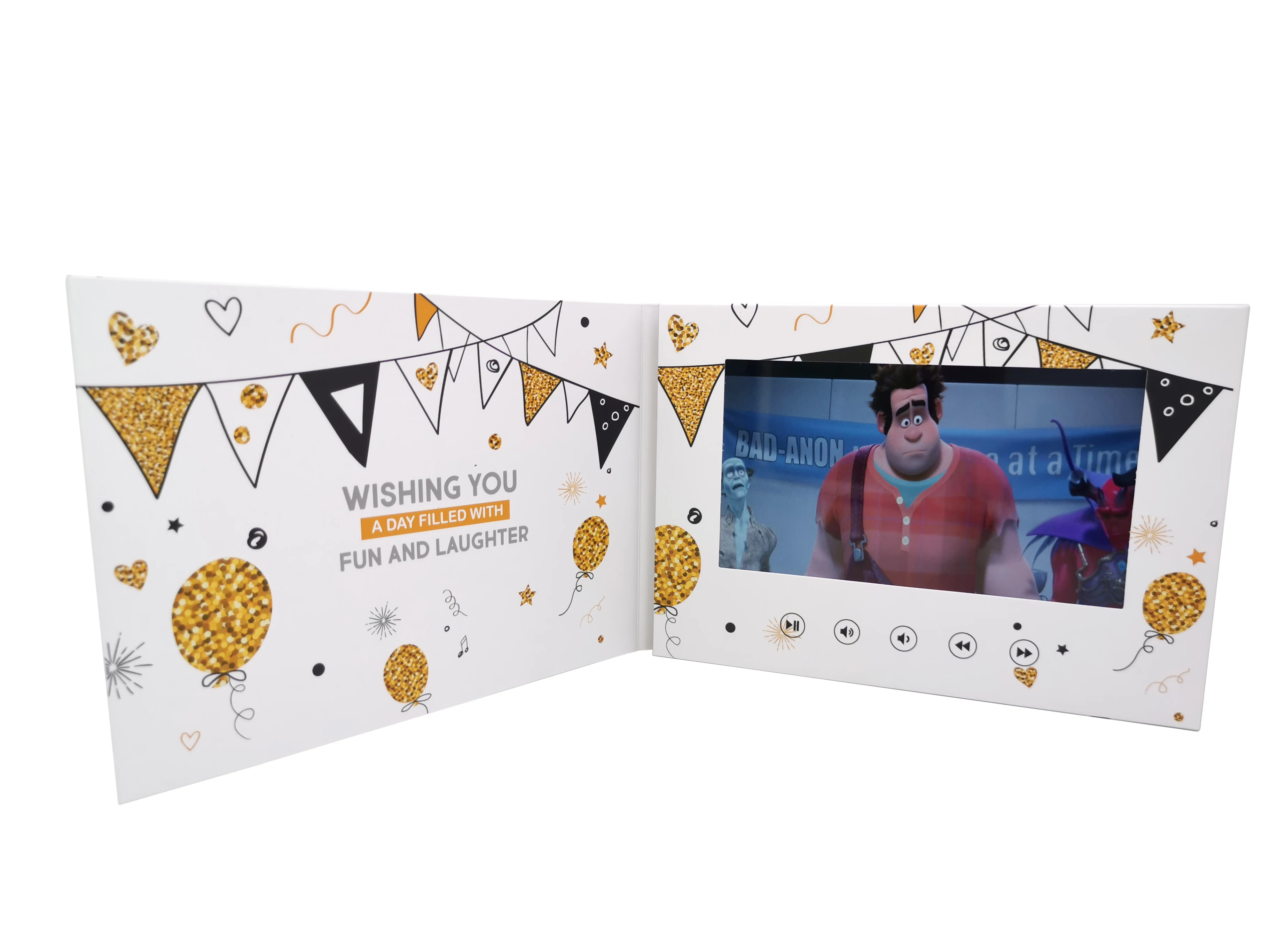 Digital Birthday Lcd Brochure 7 Inch HD Screen  Displayer With Printing For Invitation Video Greeting Card