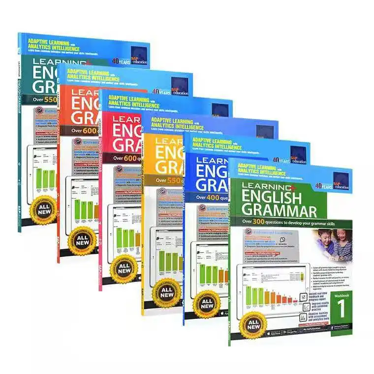 6 Books/set SAP Learning Grammar Workbook Singapore grammar exercise book set 7-12 years old