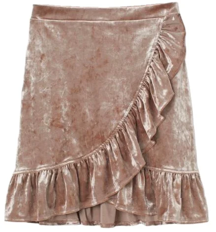 V5-001 Женский вязаный уличный стиль бархатная юбка