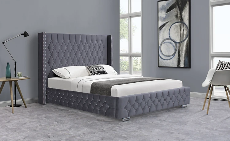 Willsoon modern king size upholstered lift storage bed frame design furniture ottoman bett metal leg bed frame
