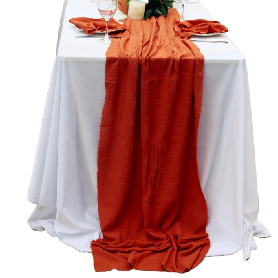 Long Cotton Linen Table Runners for Rustic Home Decorations Dining Room Wedding Decor