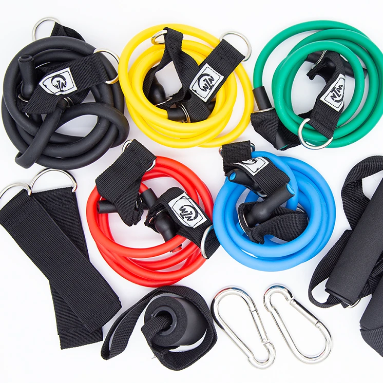 W1n High Quality  Bande De Latex Resistant Tube  11pcs Resistant Bands Logo Customized Latex Resistant Sets