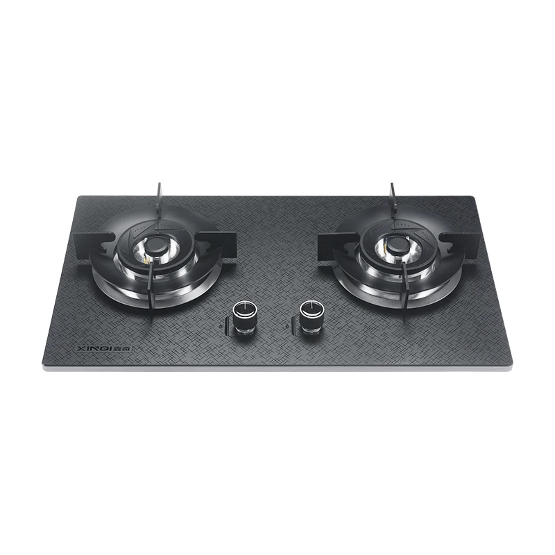 Kitchen cooking stove double burner tempered glass top built in burner gas cooker