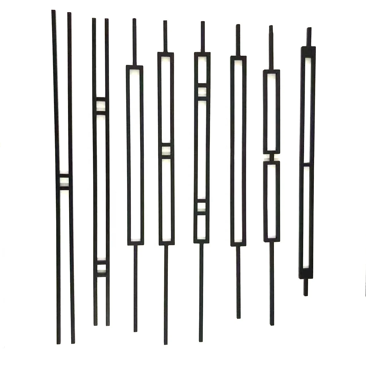 JYD Home Wholesale Rectangle Wrought  Iron Hollow Stairs Balusters -  1/2 in. x 44 in. (Q-129)  -Wrought Iron Decorative parts