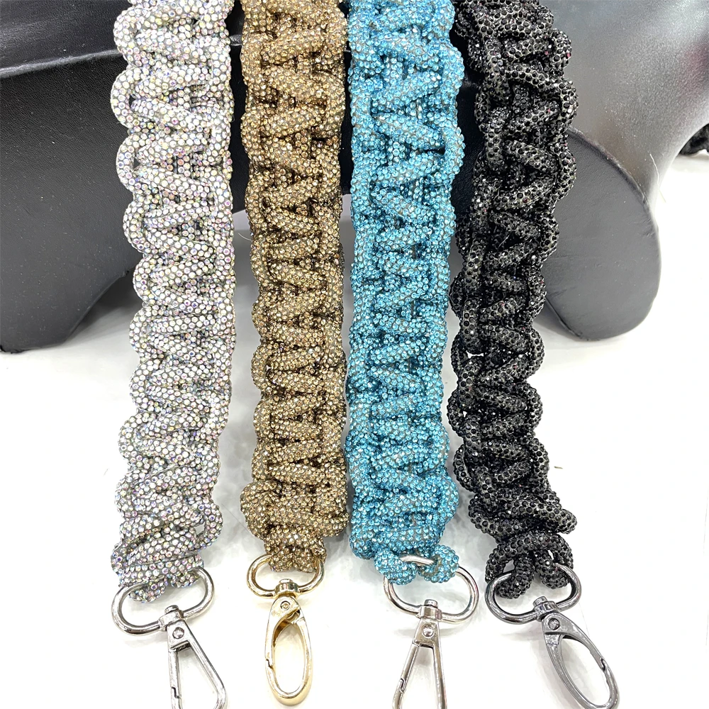tr098 bling bling high quality customized crystal  handbag strap rhinestone strap for bag