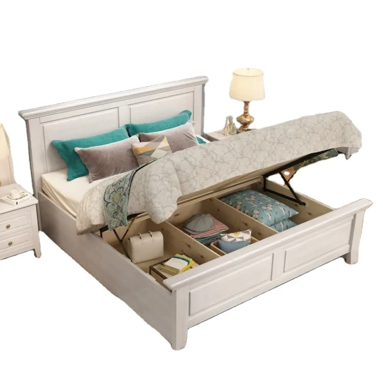 Multifunctional European Toddler Bed Children girls bedroom set kid Children Wooden Bed with Storage space saving furniture