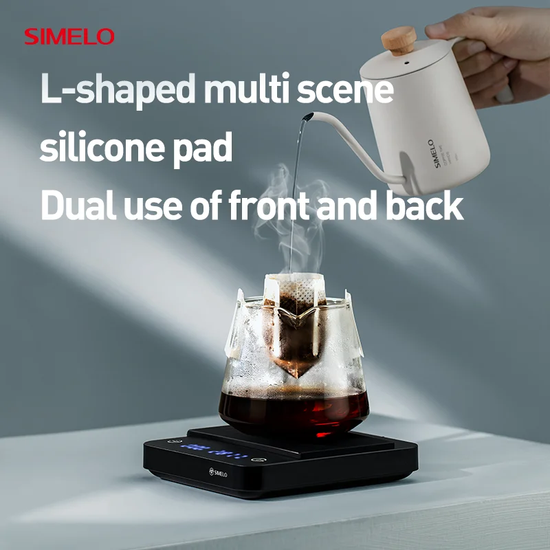 SIMELO portable Mini Single Display Coffee Scale Kitchen usb Electronic Scale Timer Coffee Scale With silicone pad