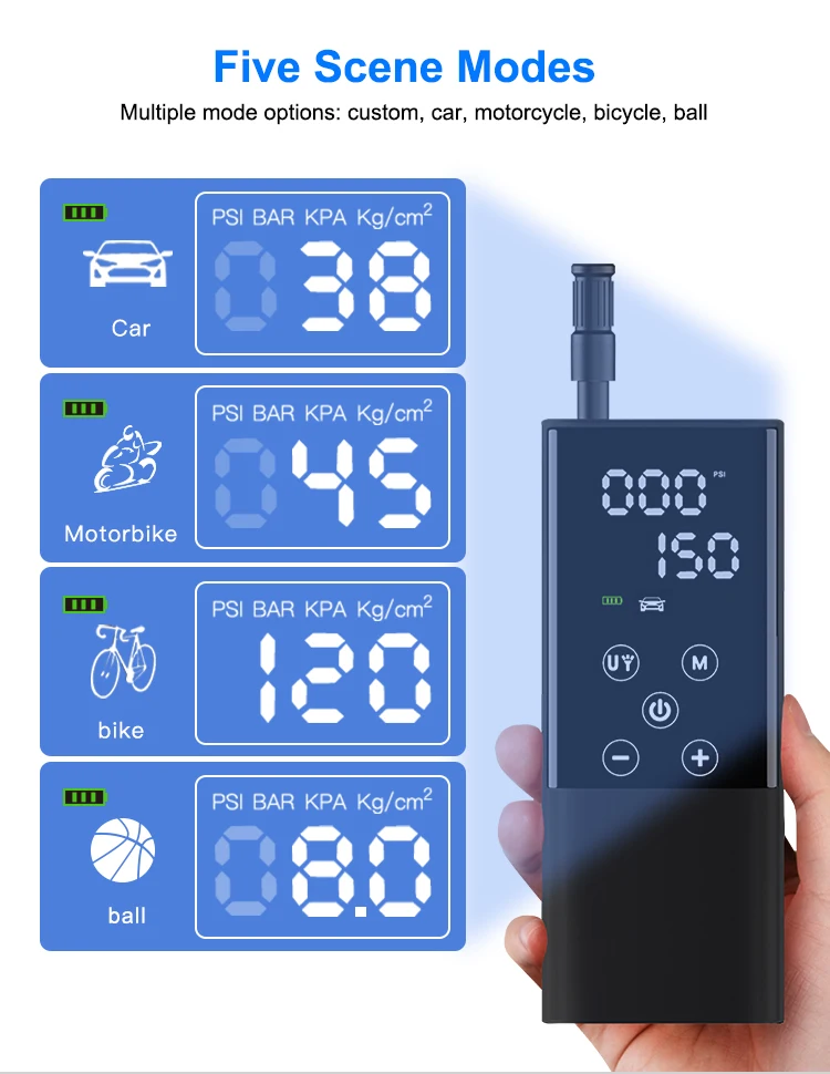 Newo  Mini Smart  Air Compressor Portable Tire Inflator Tire Pump  with Touch Screen