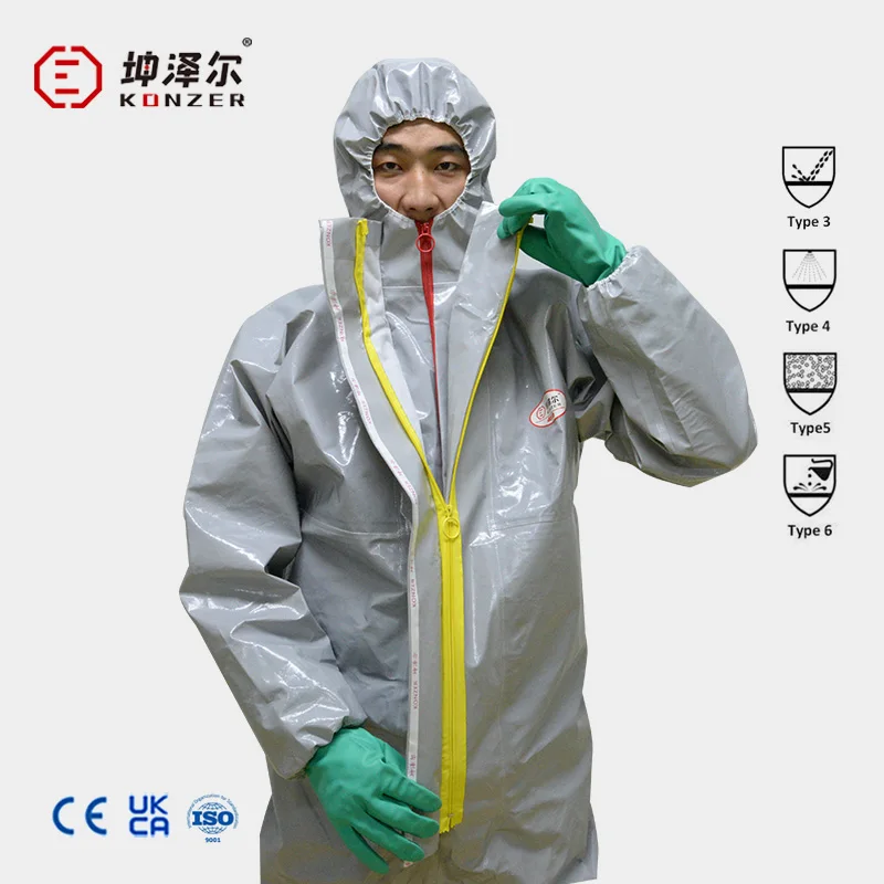 Type 3b anti 60% nitric acid and 30% hydrochloric acid  heavy chemical disposable protective coverall