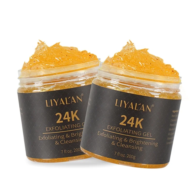 Private Label Pore Cleansing Face Scrub Blackhead Removal 24K Gold Peeling Exfoliating Gel