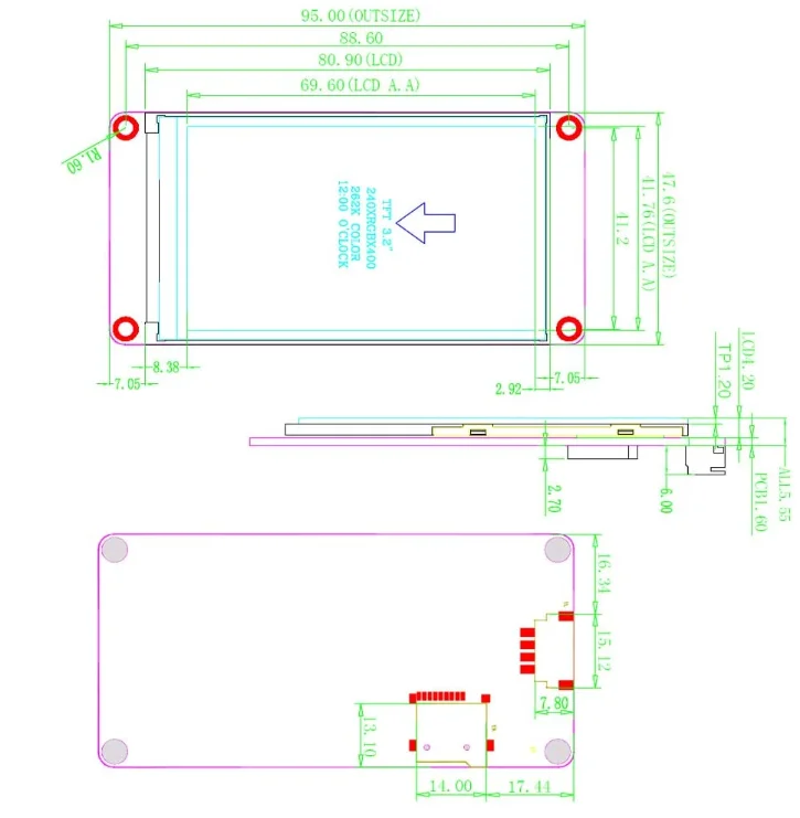 Nextion Enhanced Display HMI LCD Module Resistive Touch Screen For Raspberry Pi ESP8266 ESP32