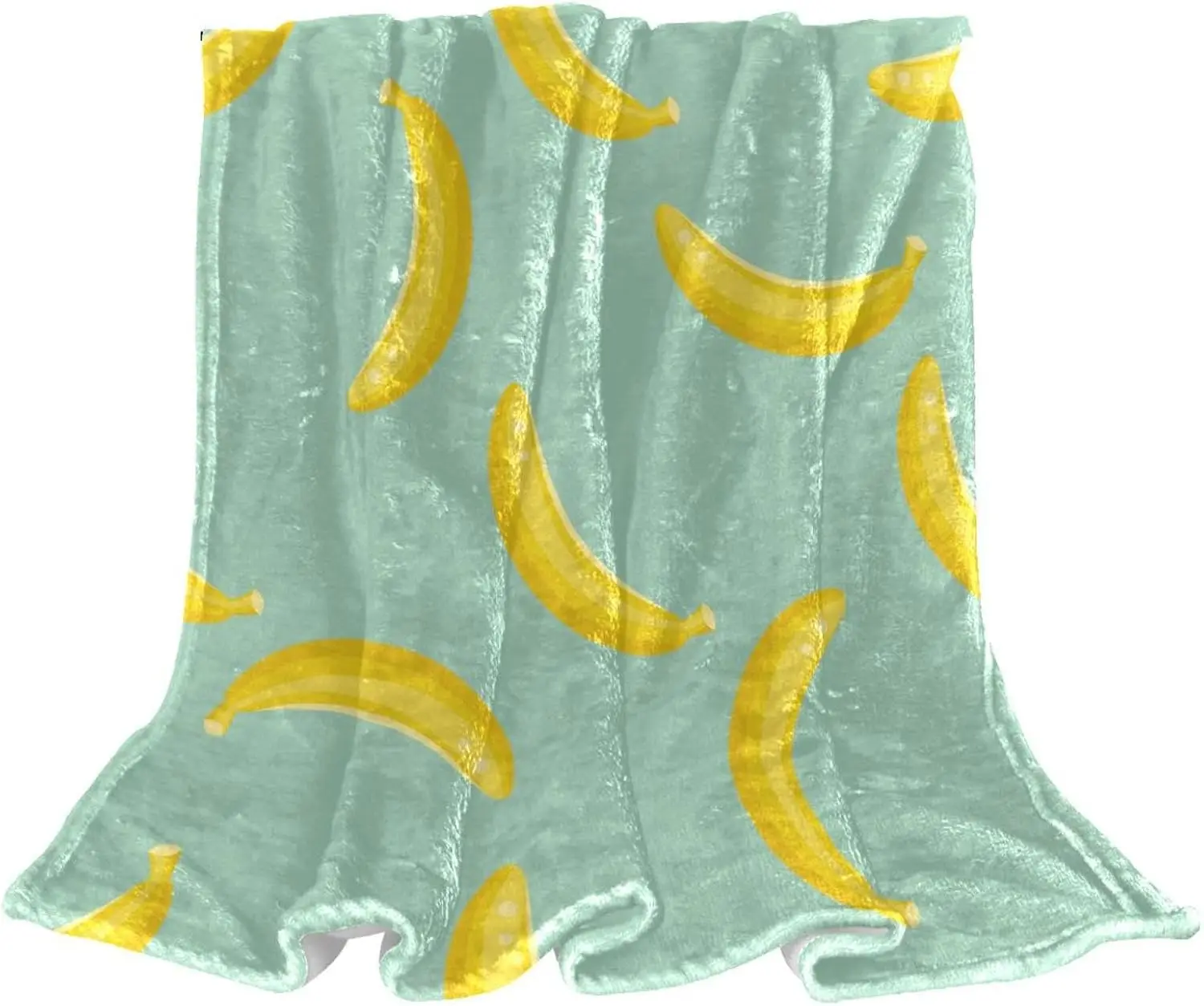 Soft Cozy Throw Blanket Lightweight Microfiber Fleece Blanket Fruit Banana Pattern