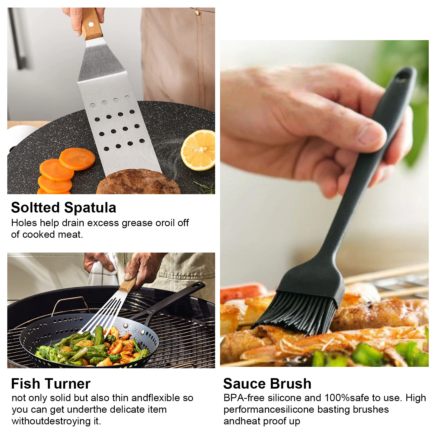 Hot Sale Stainless Steel Outdoor Barbecue Tools Set Teppanyaki Spatula BBQ Grilling Tools Camping Kitchen Tools Set