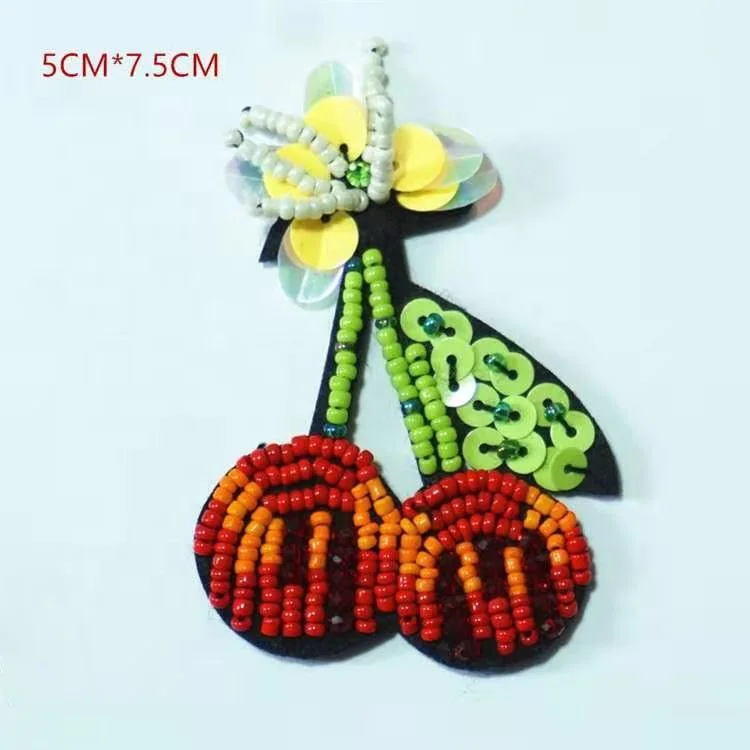 Wholesale garment accessories Hand Beaded applique Decorative clothing patches Sew on rhinestone applique