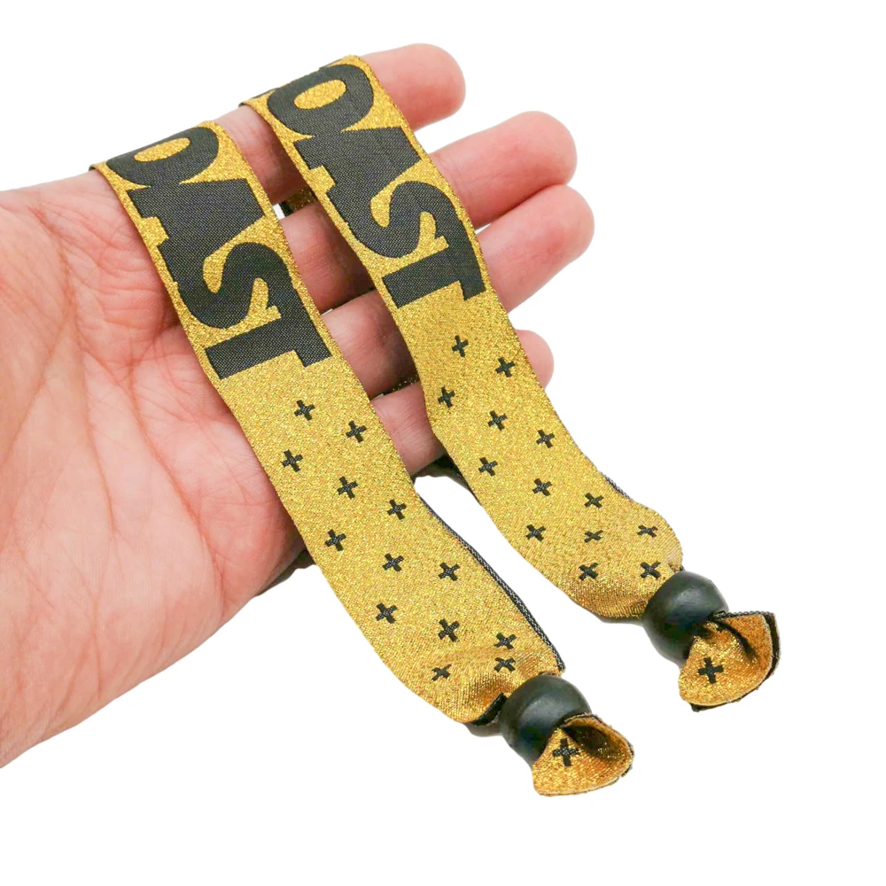 QR Code 13.56MHz NFC RFID Tracking Wristbands RFID Fabric Wristband Watch With closure for One Time Use