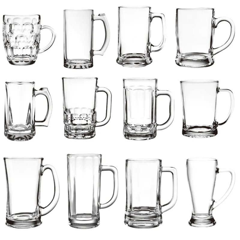 Beer Cup Beverage Juice Cup Large Capacity Glass Vintage Party Transparent Beer Steins Beer Mug 300ml