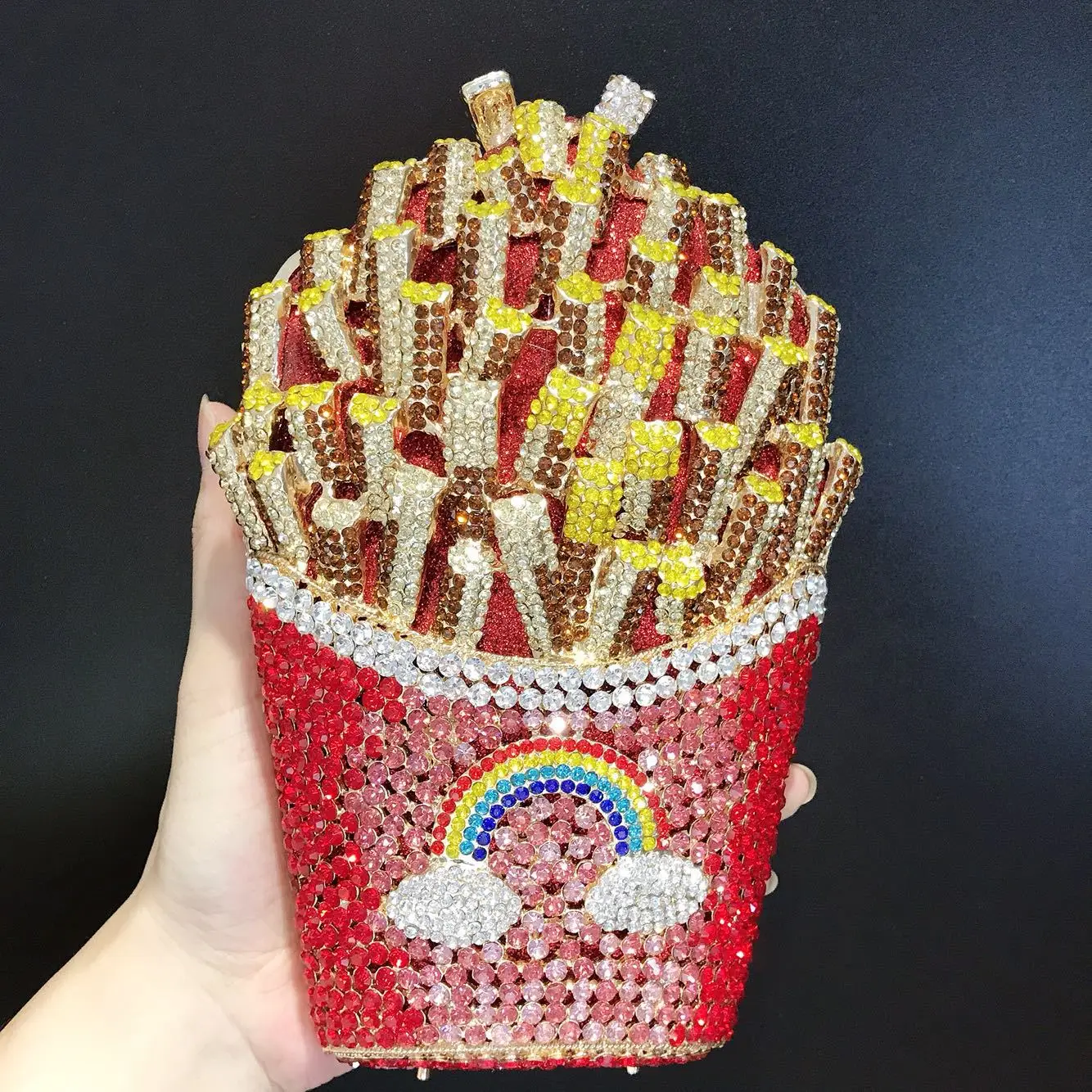 2021 women wedding bridal bling diamond party skull handbag hand rhinestone ice cream clutch popcorn gun purse evening bags