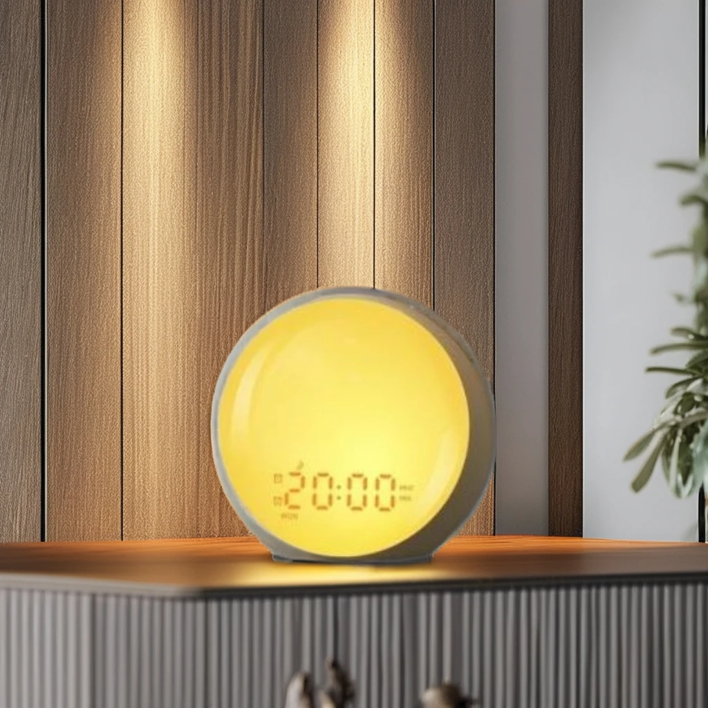 Bedroom Digital Dimmable Alarm Sunris Clock Sunrise Simulation Wake Up Light Alarm Clock