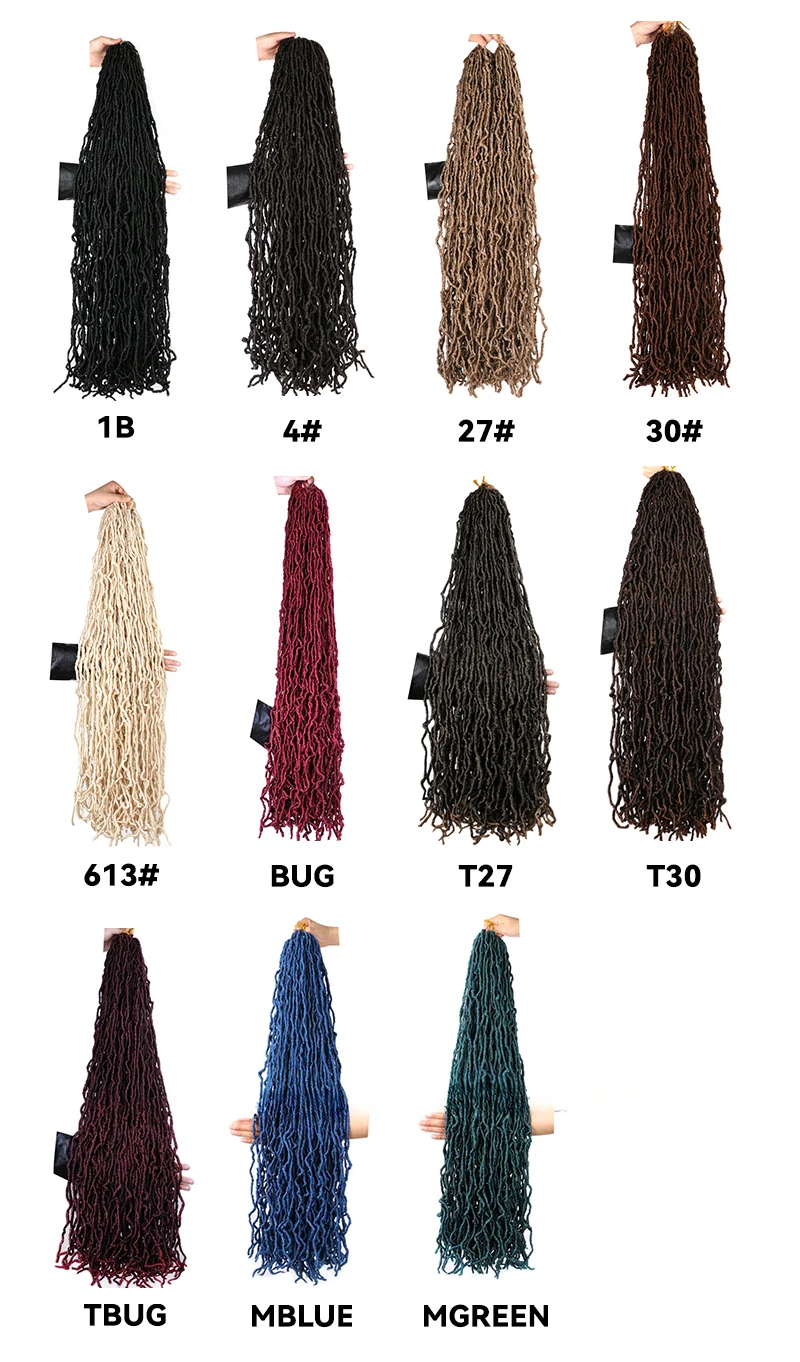 Extra Long Messy Boho Locs Soft Nu Crochet Hair Braids Faux Locs Black Synthetic Braiding Extensions