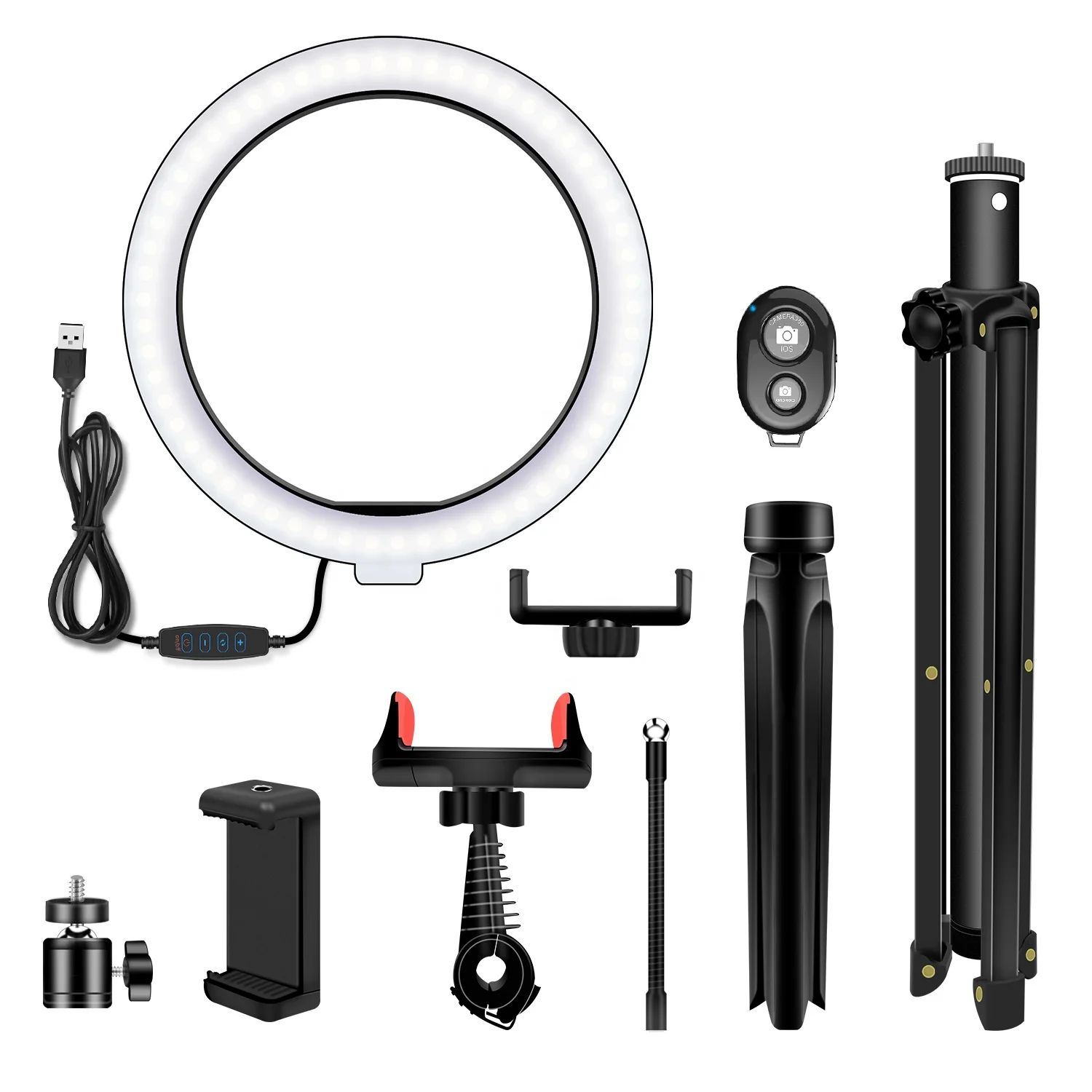 SYOSIN 30%OFF Free Shipping 10 Inch Led Ring Light Set 3-Colors Live Vlog Lamp Lighting With Tripod Stand Ring Light 26cm Kit