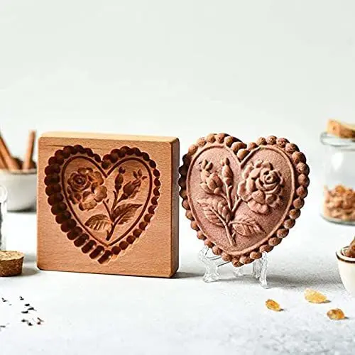 Wooden Cookie Molds Cookie Wooden Gingerbread Cookie Moulds Press 3D Cake Embossing Baking Mold Pumpkin Cutter Bakery Gadgets