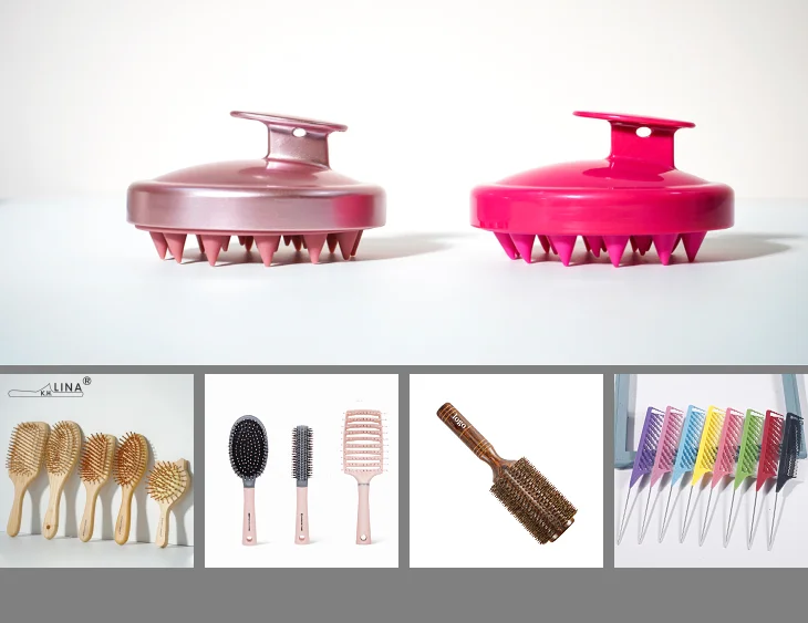 cartoon leopard compact pins hairbrush