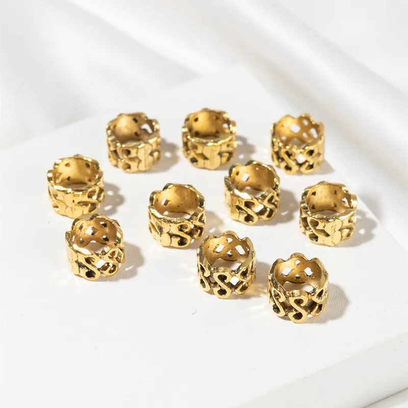 Gold Plated Retro Hair Beads For Braids Accessories