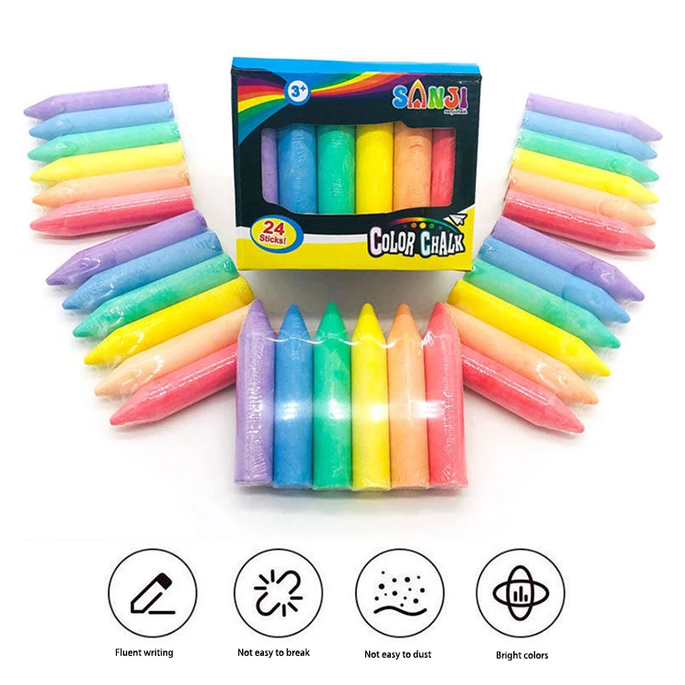 High quality dust free bright white chalk Hot for schools students teachers offices coloured