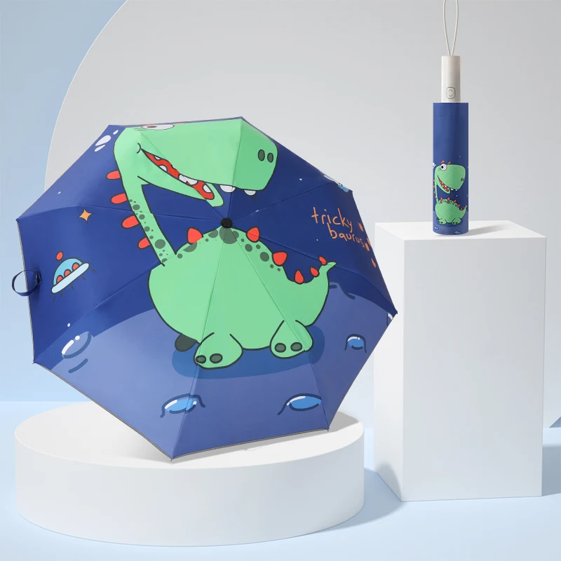 parasol automatic children kids Umbrella uv protective promotional 3 Fold Umbrellas for rain customized umbrella with logo